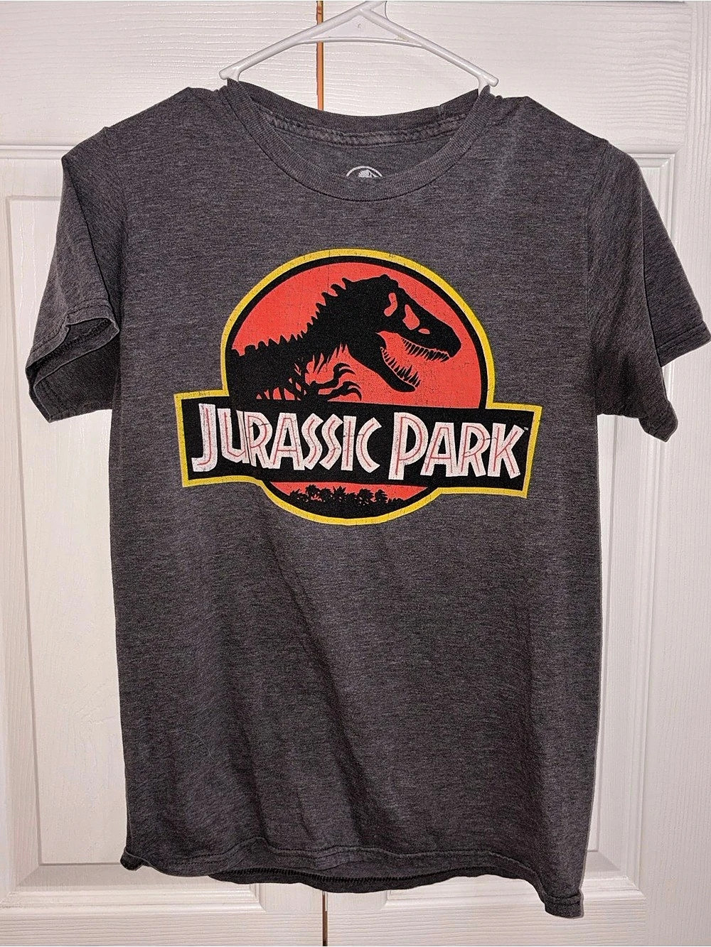 Jurassic Park Logo Tee Graphic Tee in Gray Small